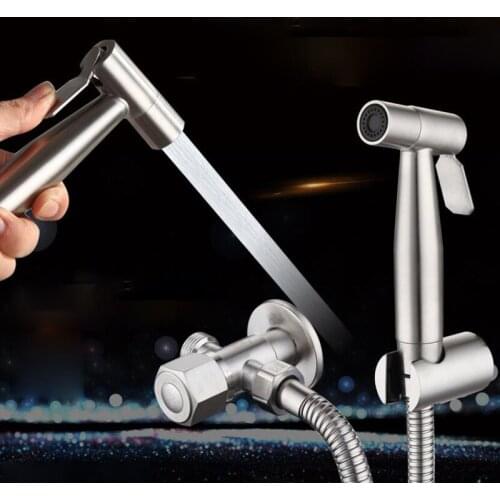 Handheld Toilet Bidet Sprayer Set Kit Stainless Steel Hand Toilet Faucet Bathroom douche Sprayer Shower Heads Self Cleaning c1