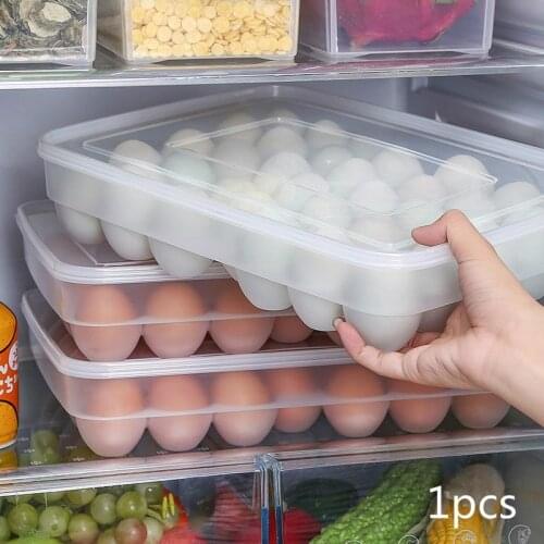 34 Compartment Single-Layer Egg Preservation Tray Fresh Box With Lid eggs holder