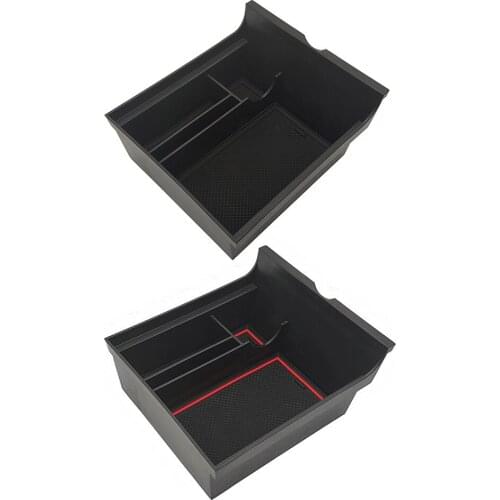 Car Center Console Organizer Storage Box Tray with Silicone Liner Mats for Tesla Model 3 2021 Car Interior Accessories
