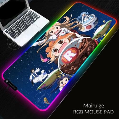 Anime Girl LED Light Gaming Naruto Mouse Pad RGB Large Keyboard Cover Rubber Computer DeskMat Game MousePad ForLeague of Legends