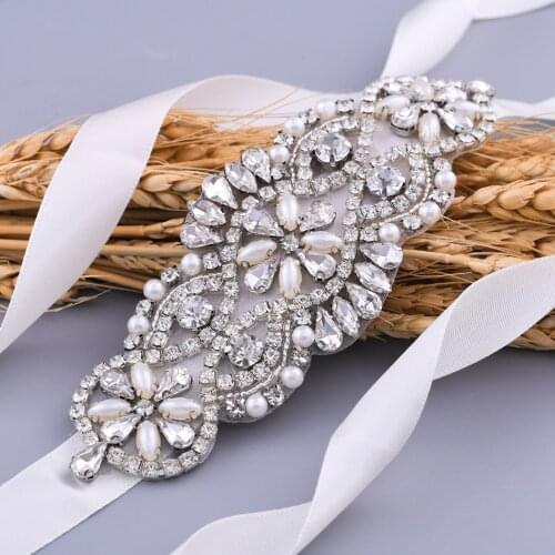 TRiXY S76 Stunning Wedding belt rhinestone belt Wedding Sash Belts Crystals Rhinestone belt Silver Diamond Belt Bridal Sashes