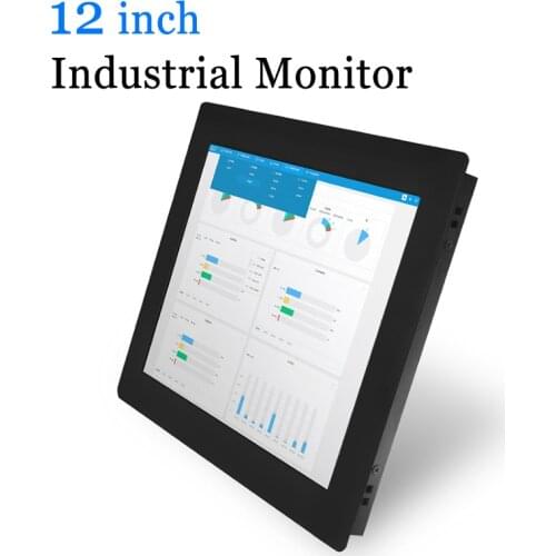 12 Inch Metal Shell Industrial Monitor USB Touch Screen Display with HDMI VGA DVI AV BNC Output