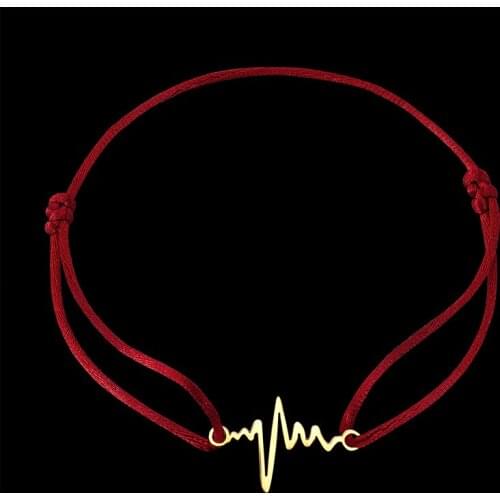 Vanifin Simple hand-woven red rope women bracelet with rectangular letter V in the shape of a popular accessory for daily wear