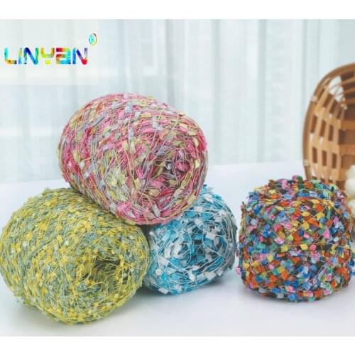 Crochet yarn 100g Colorful flag The characteristic line fashion hand knitting Segment dyed fringe novelty t4