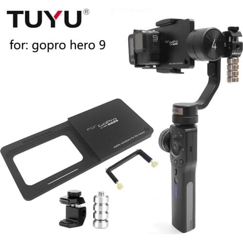 TUYU Handheld Gimbal Adapter Switch Mount Plate for GoPro Hero 9 black Camera for Feiyu Zhiyun Smooth Q/4 MOZA Mini-SE Gimbal