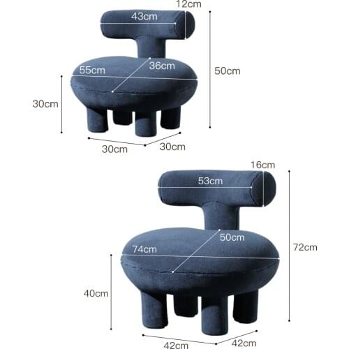 Living room small apartment sofa chair simple and creative lamb wool cute childrens chair homestay back stool