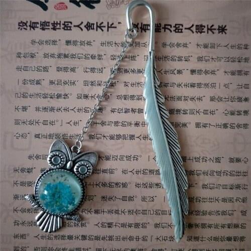 1pc Luminous Silver Copper Feather Shape Owl Bookmarks Creative Gift For Friends Cute Glow In The Dark Bookmarks School Supplies