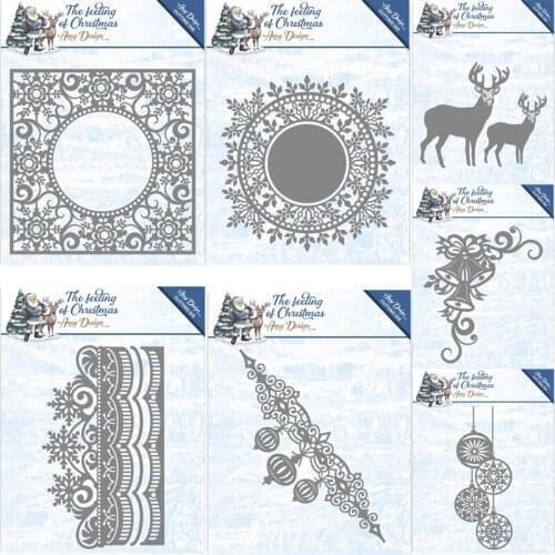 Piggy Craft metal cutting dies cut die mold Christmas frame edge bell deer Scrapbook paper craft knife mould blade punch stencil