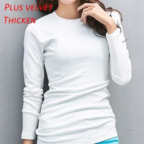 Women Long Sleeve T Shirt O Neck Women Tops Tees Cotton Stretch T-shirts For Women Spring Autumn Winter Solid Tops Tee Shirt