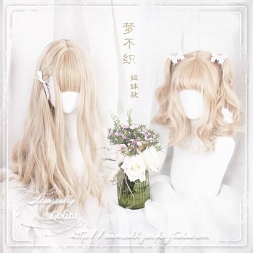 Women Lolita Wig Kawaii Cosplay Wig Heat Resistant Synthetic Wig Halloween Carnival Party Cosplay Girls Hair Wigs + Wig Cap