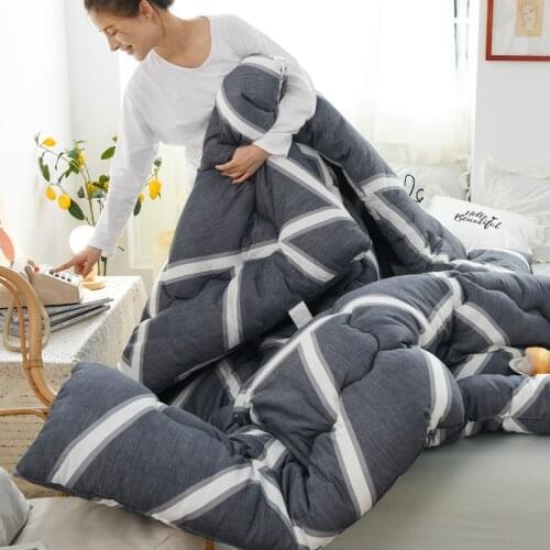 Winter Thicken Comforter Microfiber Edredon Quilted Bedding Duvet Filling Printed Warm Patchwork Quilt King Size Flower Home Bed