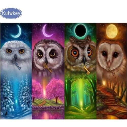 Diamond embroidery 5d diy diamond painting Spring,summer,autumn,winter four season owl cross stitch full square mosaic painting
