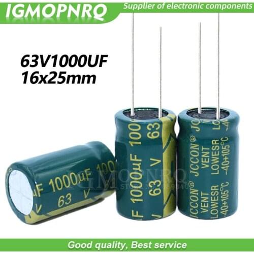 5PCS 63V1000UF 16*25mm igmopnrq Aluminum electrolytic capacitor high frequent low impedance 16x25mm