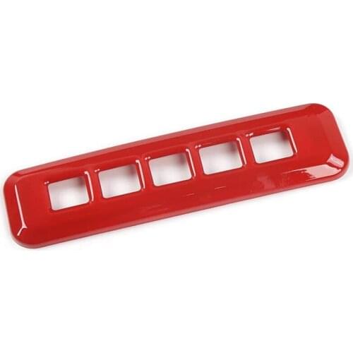 Car Door Pword Code Lock Switch Button Frame Cover Trim for Ford F150 2015-2020, Red