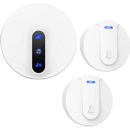 Emitter free of battery bell set with 2 emiiters IP44 waterproof ring door bell ring touch panel doorbell wireless door bell