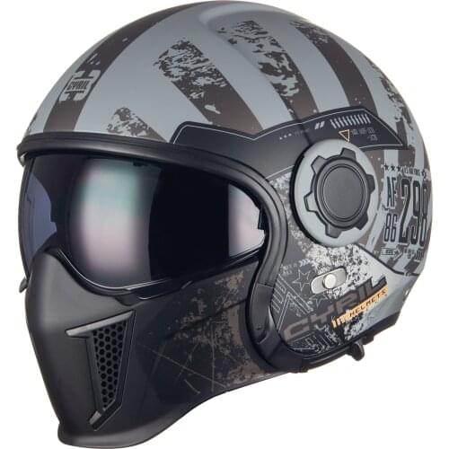 Cyrill motorcycle helmet male locomotive female summer half helmet full helmet non-scorpion helmet retro helmet multi-function