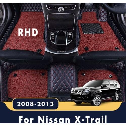 RHD Double Layer Wire Loop Carpets For Nissan X-Trail T31 2013 2012 2011 2010 2009 2008 Car Floor Mats Interior Accessories Rugs