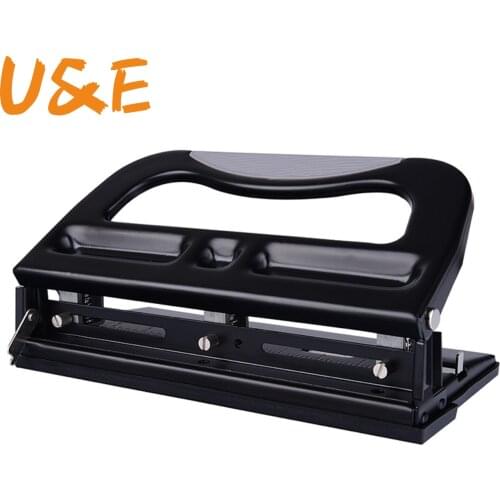 2-Hole / 3-Hole System Hole Punch Metal Heavy Duty Puncher Adjustable and Detachble Puncher Head; 40-sheet Capacity