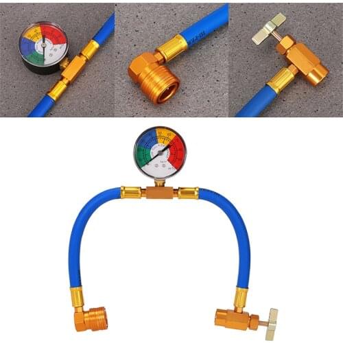 Car Air Conditioner Tools Freon R134A Refrigerant Gas Recharge Measuring Hose Gauge Refrigerante Open Valve Charging Pipe 2021