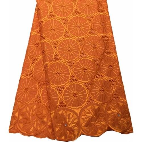 Lace fabric 2021 latest with stock embroidery African cotton fabrics voile lace popular Dubai style for party dress YPL12918