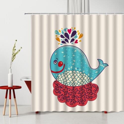 Cartoon Children Shower Curtains Cute Little Crocodile Washable Fabric Bath Screen Modern Home Supplies Bathroom Decor Curtains