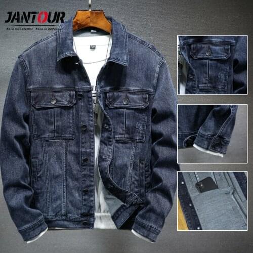 Jacket Men 2020 Autumn Winter Men Clothing Jacket Turn-down Collar Single Breasted Jackets Retro Fashion Solid Color Thicken