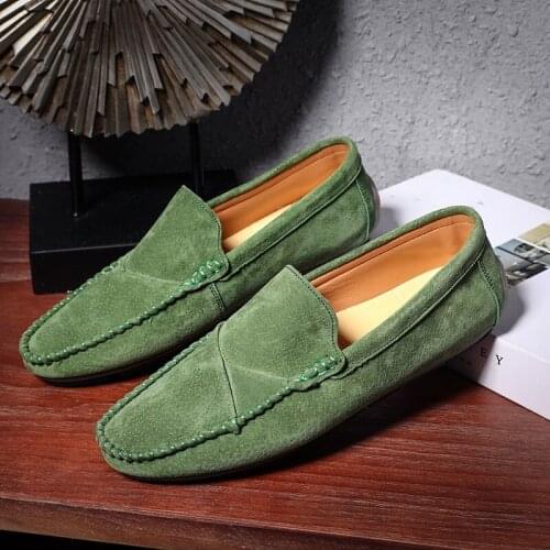 Mens Fashion Casual Shoes Moccasins Genuine Leather Mens Loafers Flats Men Outdoor Driving Shoes Plus Sizes ZJ-D77