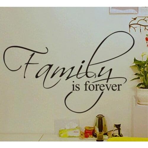 "Family Is Forever" Wall Art Decal Words Lettering Decor Wall Sticker Home Decor removable Room Decoration hot