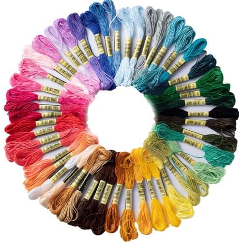 Cross Stitch Threads, 50 Skeins Per Pack, Mix Colors, Sewing Cross Stitch Embroidery Thread for Home