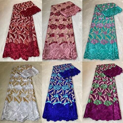 Latest Cotton Nigerian Lace Fabrics For Dress High Quality African Embroidered French Net Fabric For Wedding 99236B9