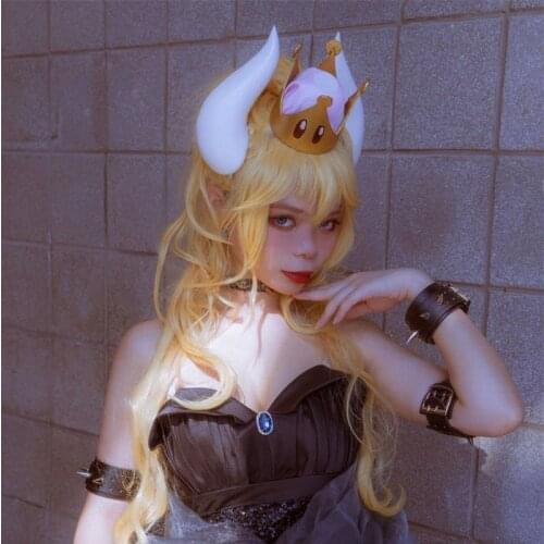 New Bowsette Kuppa Koopa Hime Princess Cosplay Womanize Horns Hairpiece Headwear Halloween Costume Props Handwork