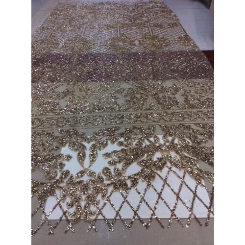 New design SYJ-101128 african sequins tulle mesh fabric sparkly glued glitter sequins lace fabric