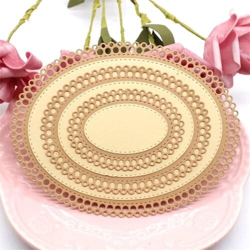 YPP CRAFT Oval Lace Frames Metal Cutting Dies Stencils for Scrapbooking Stamp/photo album Decorative Embossing Paper Cards