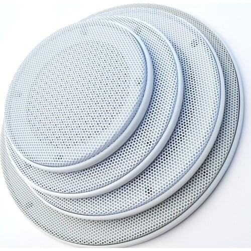 For 4"/5"/6.5"/8" inch Audio Speaker Conversion Net Cover Decorative Circle Metal Mesh Grille #White+White