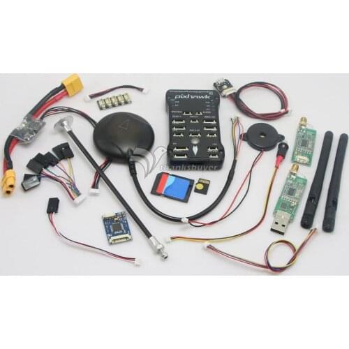 PX4 2.4.7 Pixhawk 32 bit ARM Flight Controller Gold Plated Socket & NEO 7M GPS 8G TF Card & Led & PPM 433Mhz