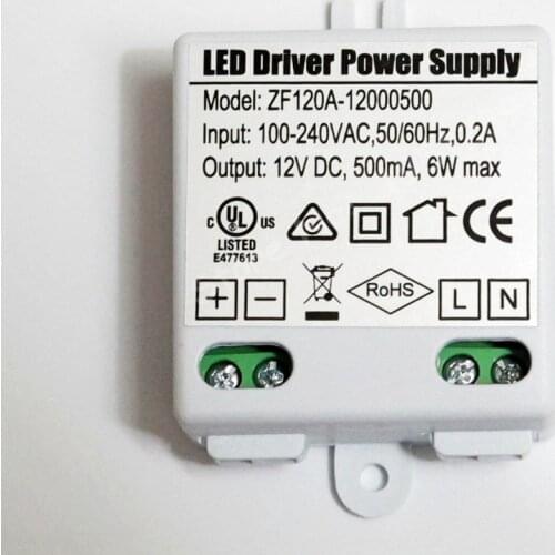 6W 500mA MR16 MR11 LED Driver AC/DC Adapter Transformer Input AC 100V-240V Output DC 12V For LED spotlight and LED strip