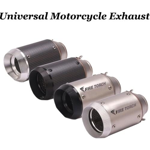 Universal 51mm 61mm Motorcycle Exhaust Pipe Carbon Fiber Escape System Without DB killer For Z1000 ER6N MT07 MT09 PCX125 S1000RR