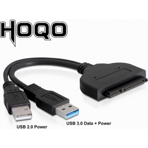 USB 3.0 to SATA 22 Pin with extra USB2.0 power Adapter Y Cable for 2.5" Hard disk driver SSD 5Gbps 25cm