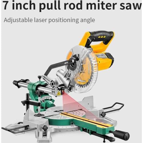 Upgraded 7-inch rod miter saw with extended guide rail multi-function miter 45 degree woodworking tool aluminum sawing machine