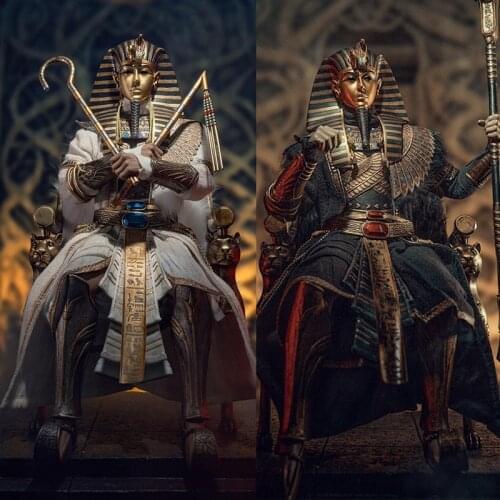 On sale 1:6 Egyptian Pharaoh Tutankhamun weapon throne Complete set for Male Soldier Action Figure Collections Doll Gifts toys