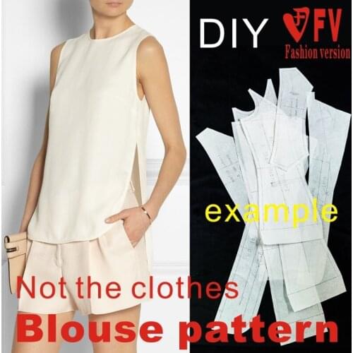 DIY handmade clothing sewing design pattern to map custom womens shirt pattern 1:1BCY-14