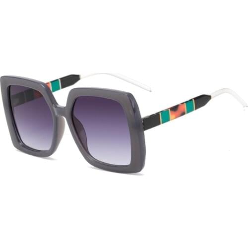 2021 Oversized Sunglasses Women Luxury Big Frame Square Clear Lens Sun Glasses Vintage Gradient Shades Lentes De Sol Mujer