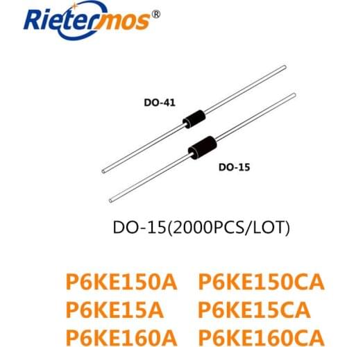 2000PCS DO-15 P6KE150A P6KE150CA P6KE15A P6KE15CA DO-204AC P6KE160A P6KE160CA HIGH QUALITY