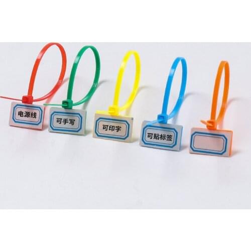 250pcs/lot 4*150mm Many Colors Nylon Cable Ties Tag Labels Plastic Loop Ties Markers Cable Tag Self-locking Ties