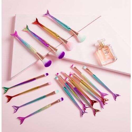4Pcs Makeup Brushes Set Mermaid handle Powder Eye Shadow Eyebrow Blending High-Quality Cosmetic Make up Brush Beauty Tools