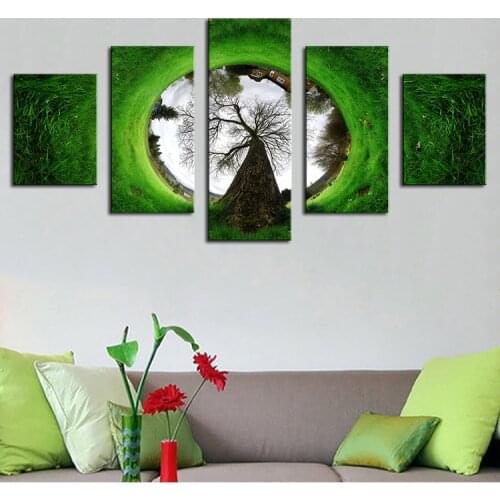 5 Panel world-reflected Modern Home Wall Decor Canvas Picture Art Print WALL Painting Set of 5 Each Canvas Arts Unframe