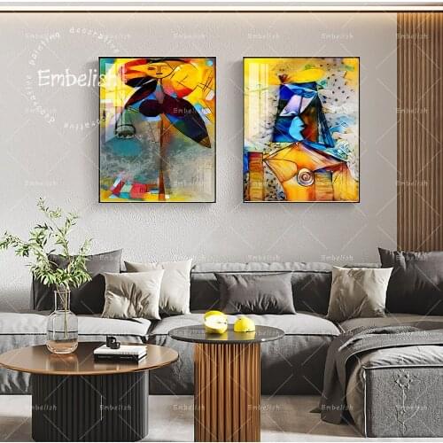 Embelish Abstract Face Artowkrs By Picasso Modern Home Decor Picture For Living Room Kandinsky Wall Art Pictures Canvas Painting