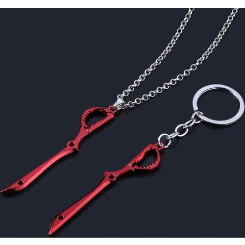 Anime KILL la KILL Keychain Matoi Ryuuko Scissor Blade Key Chain Red Weapon Model Pendant Keyring for Women Men Cosplay Jewelry