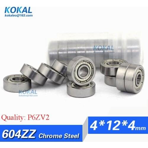 [CM604ZZ-P6 ]Free Shipping 10pcs chrome steel P6 level low noise minisize ball bearing R-1240ZZ 604ZZ ball bearing 4*12*4