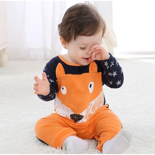 Baby rompers unisex baby girls boys clothes 4 colors new year baby Cartoon warm Fox animal Pajamas roupas de bebe recem nascido